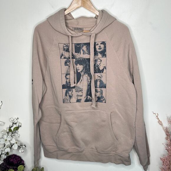 TAYLOR SWIFT The Eras Tour Taupe Tan Hoodie Unisex Sz S {SS11} - Picture 3 of 7